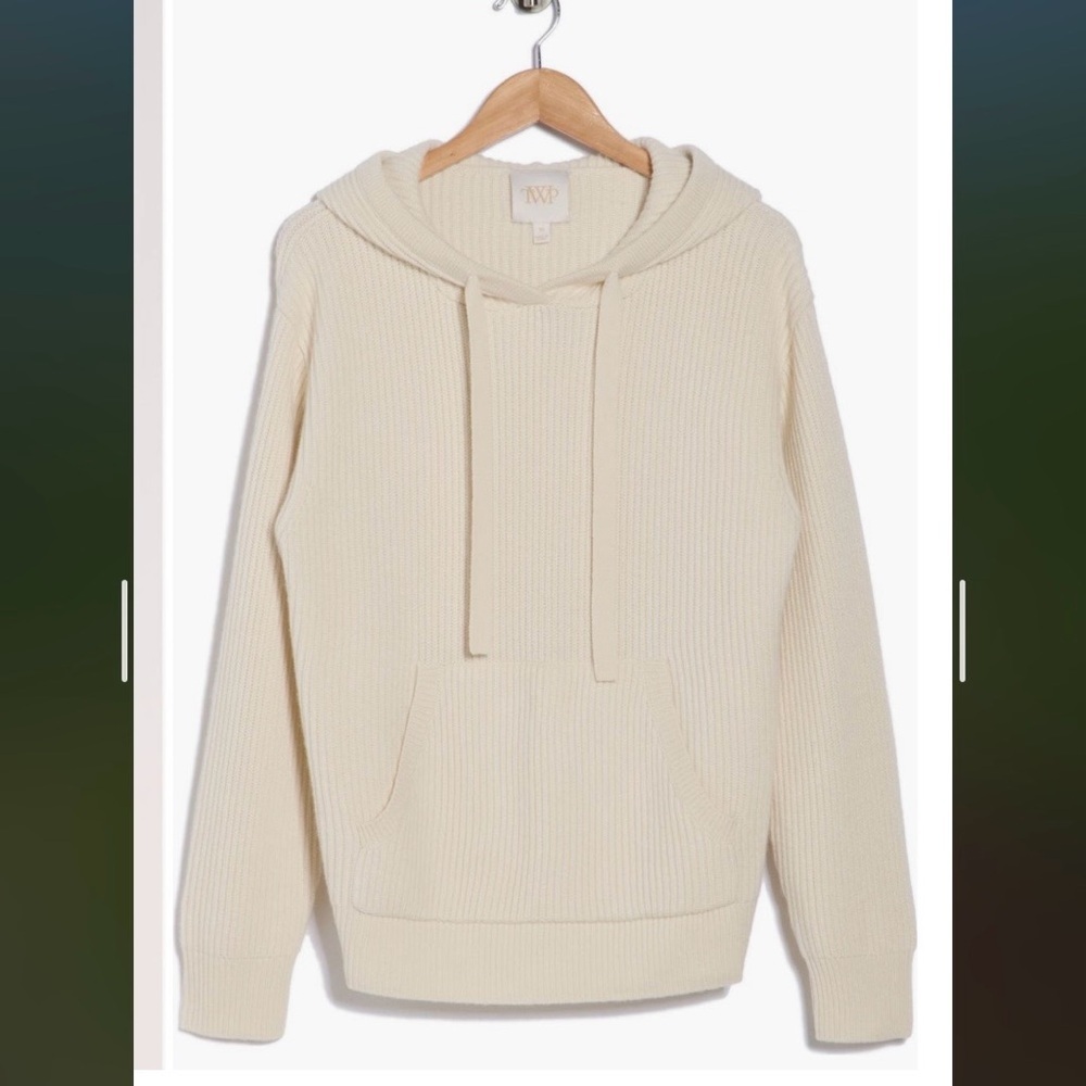TWP Rib Cashmere Sweater Hoodie in Ivory Size XS - Picture 3 of 9